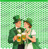 2 Pack St Patrick's Day Clover Streamers Curtains 3.3x6.6ft Green