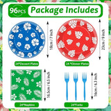 96pcs Hawaii Party Plates and Napkins Tropical Cartoon Movie
