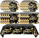 41Pcs Black and Gold Birthday Decorations,Happy Birthday Party