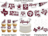 Texas A&M Party Supplies for TAMU Football, Birthday Gift, Graduation