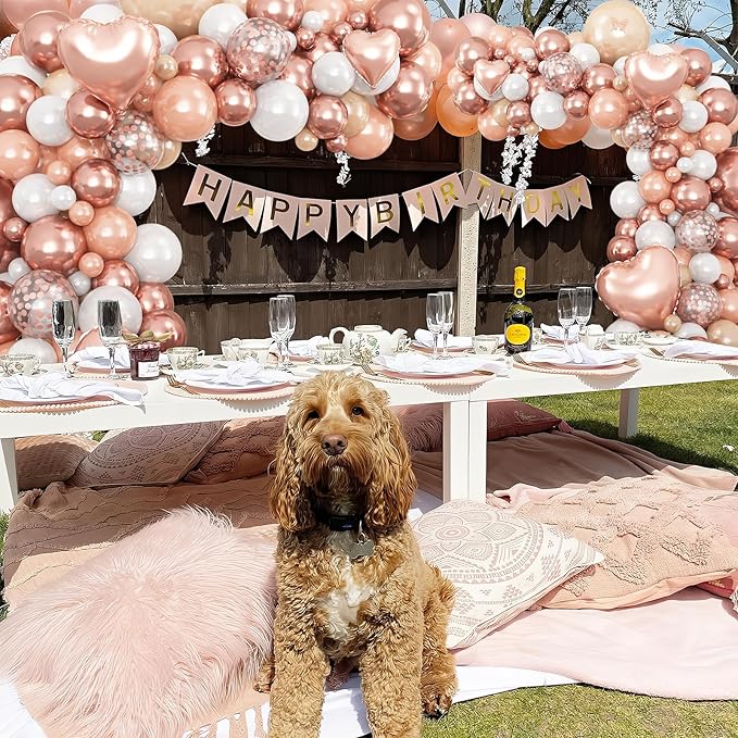 Rose Gold Balloons Garland Arch Kit 18 10 5 In Rose Gold Heart Foil