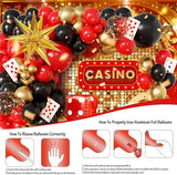 104pcs Casino Party Decorations Balloon Garland Arch Kit with 3