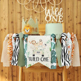 Wild One Birthday High Chair Banner Party Decoration For Boys Jungle