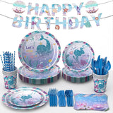 308Pcs Mermaid Birthday Party Decorations Set Serves 24 Includes