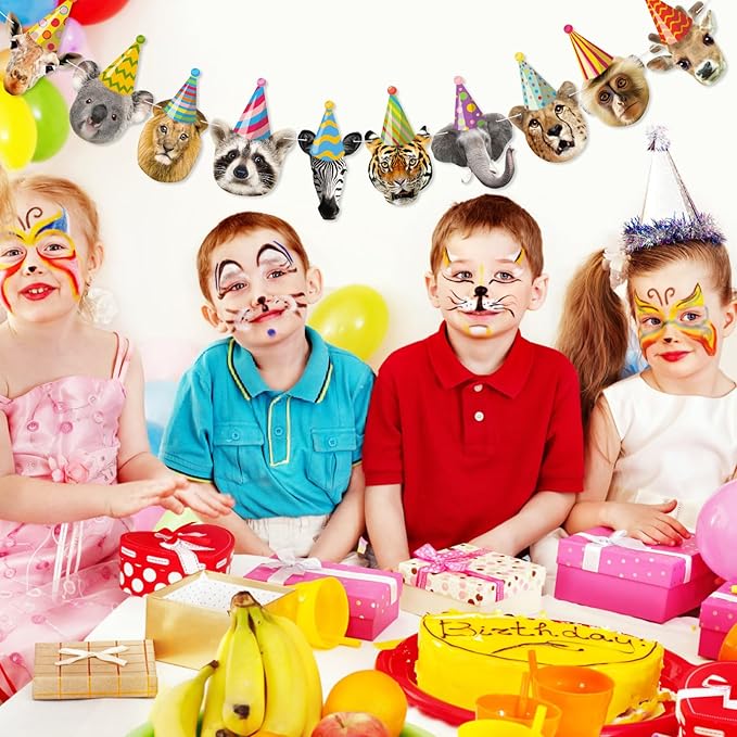 Hooqict Safari Animals Happy Birthday Banner Animal Birthday Party