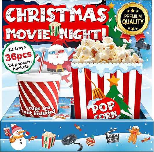 Movie Night Christmas Party Supplies 36ps Christmas Movie Night