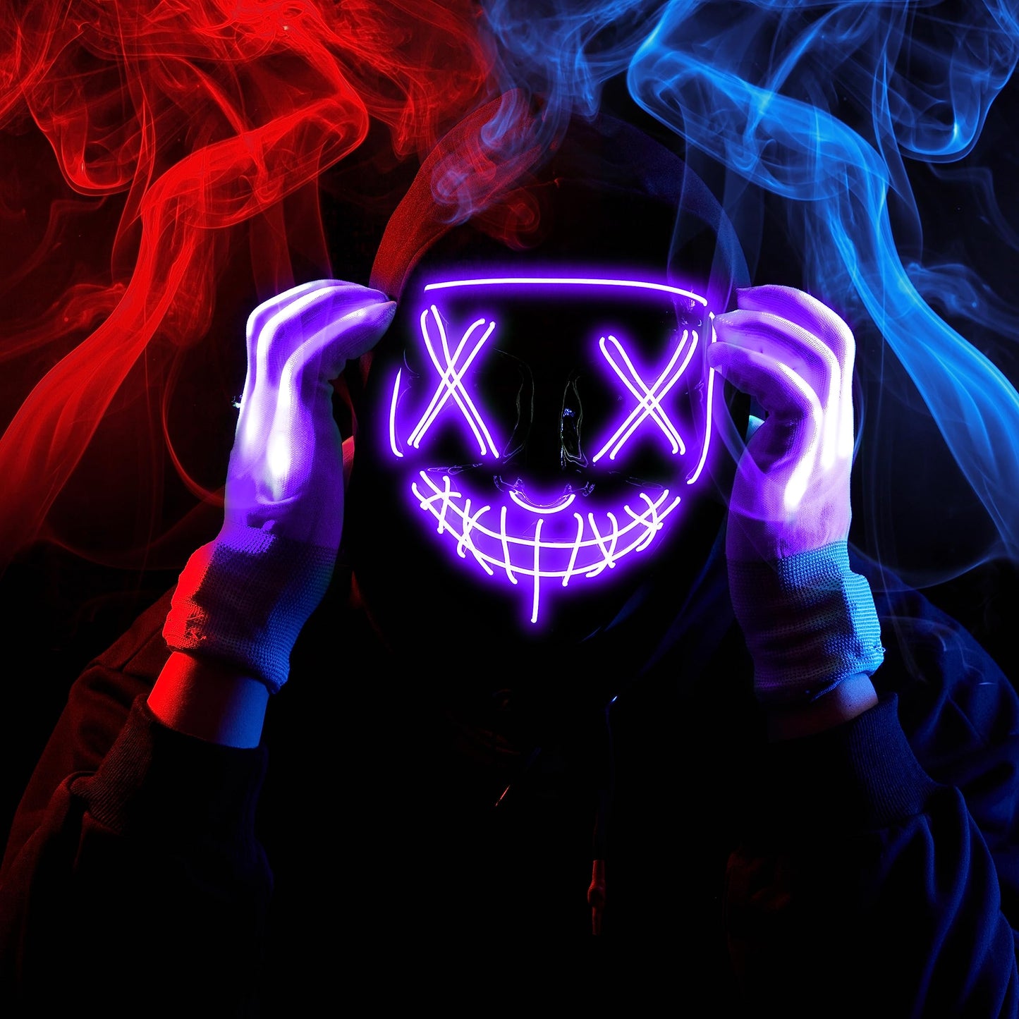 JOYIN Halloween Led Mask, Light Up Mask and Gloves for Cosplay Costume