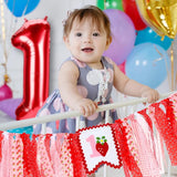 Strawberry Highchair Banner for Baby First Birthday Party