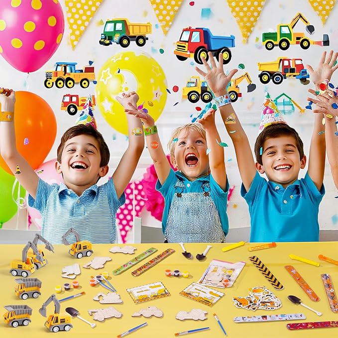 146Pcs Construction Party Favors Birthday Decorations Supplies for