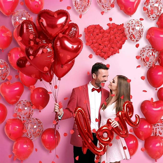 Red Heart Balloons Love Balloon Valentines Day Balloons Decorations