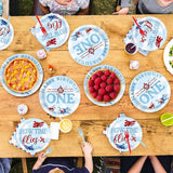 96Pcs Airplane 1st Birthday Decorations for Boys Red & Blue Airplane
