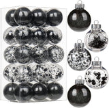 Briful 30PCS Shatterproof 2'' Halloween Tree Balls Set - Black &