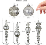Mercury Glass Christmas Ornaments Silver Hanging Balls with Different