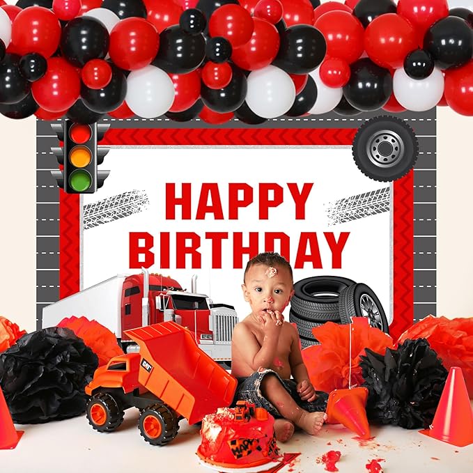 Construction Truck Birthday Party Decorations Semi Truck Happy