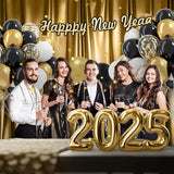 Black White and Gold balloons, 60pcs 12inch Black White Metallic Gold
