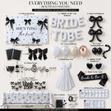 325 Pc Black Bow Bridal Shower Decorations Set - She’s Tying the Knot