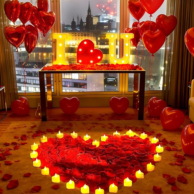 Romantic Valentine's Day Decorations Special Night 6000 Rose Petals