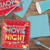 Movie Night Snack Bar Theater Popcorn Paper Dinner Plates and Lunch