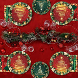 96PCS Christmas Party Supplies Paper Plates & Napkins in Red & Green