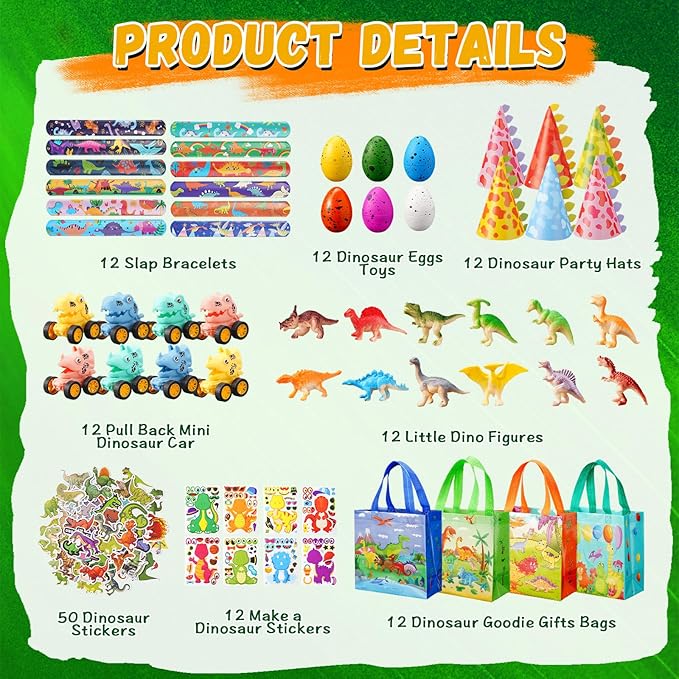 134Pcs Dinosaur Party Favors Dinosaur Birthday Party Decorations