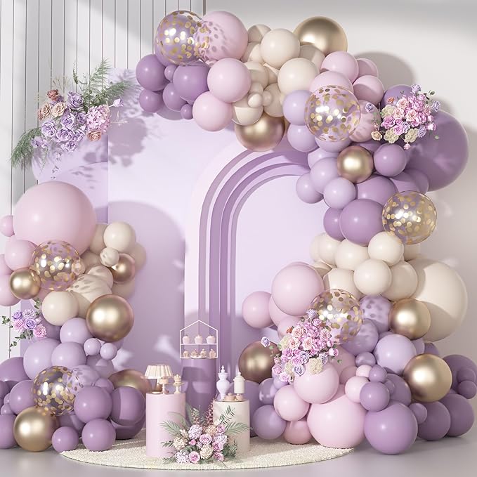 Ouddy Party Dusty Purple Balloon Arch Garland Kit, Different Sizes 18
