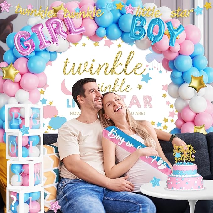 Twinkle Twinkle Little Star Gender Reveal Decorations Star Boy or