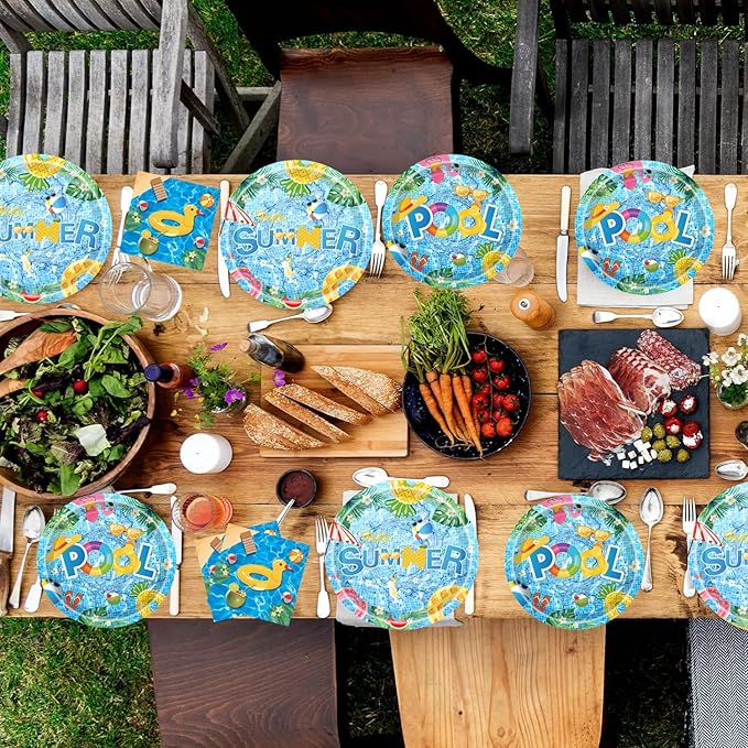 150Pcs Summer Pool Party Supplies Beach Party Supplies Set 9 & 7