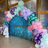 Mermaid Balloon Garland Arch Kit 106 Packs Metallic Purple Pink