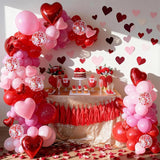 Valentine's Day Balloons Garland Arch Kit 127Pcs Pink Red Rose Red