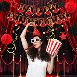 24 Pcs Movie Night Theme Happy Birthday Banner Decorations Movie