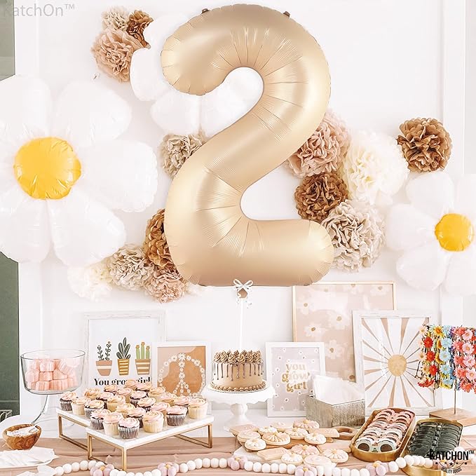 KatchOn, Huge Caramel 2 Balloon Number - 40 Inch, Two Groovy Balloons