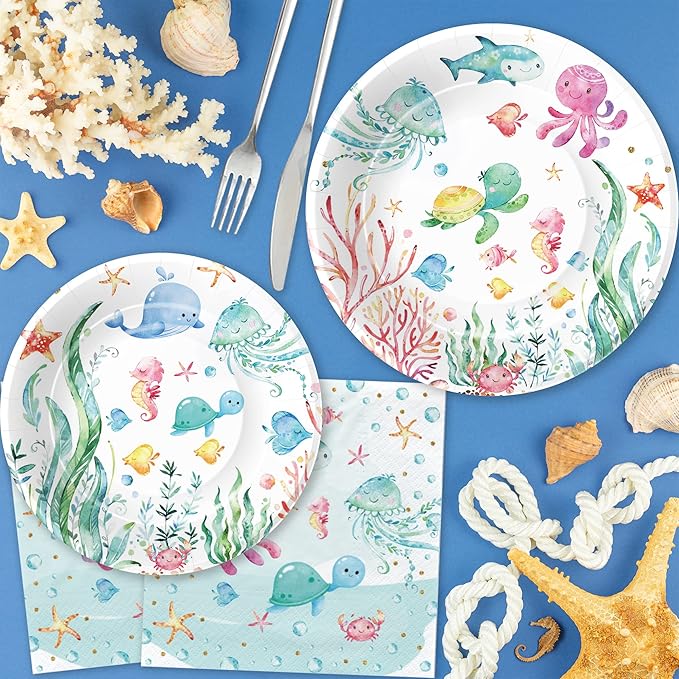 Under The Sea Party Decorations Tableware For Ocean Theme Birthday