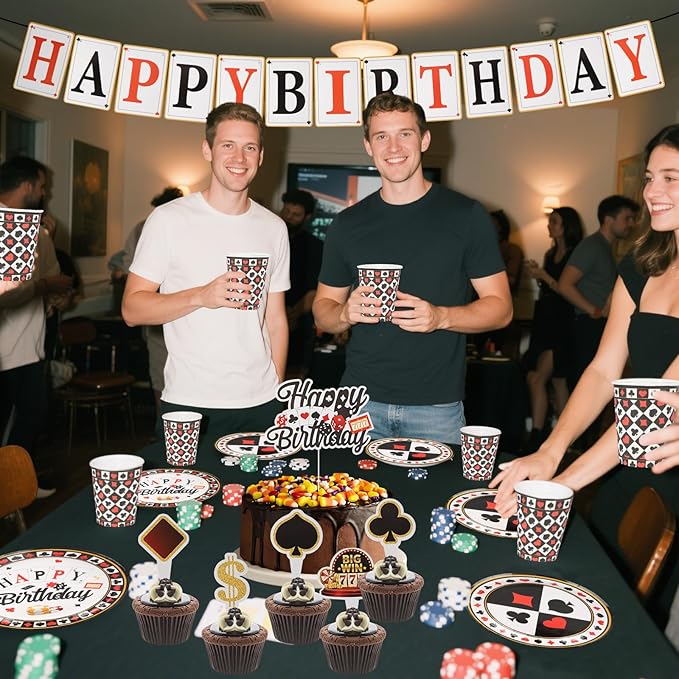 174pcs Casino Theme Party Decorations Casino Poker Games Night