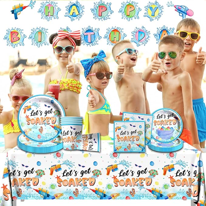 Summer Party Decorations 142Pcs Water Gun Party Decorations