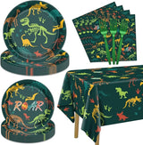 81 Pcs Dinosaur Birthday Decorations Including Dinosaur Plates