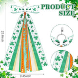 2 Pcs St Patricks Day Clover Ribbon Bow for Wreath Large Clover