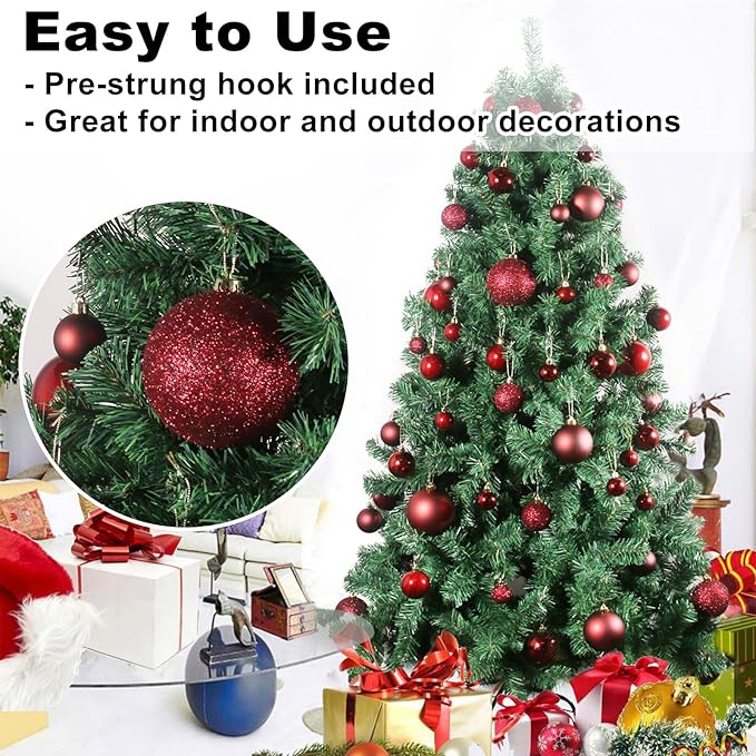 Maroon Large Christmas Balls-Christmas Tree Decoration Ornaments