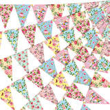 Faccito 49 Ft 60 Pcs Tea Floral Party Paper Bunting Decor Outdoor