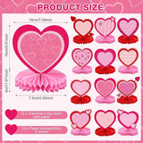 12 Pcs Valentine's Day Honeycomb Centerpieces Valentines Table
