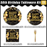 96Pcs 50th Birthday Party Tableware Set, Back in 1976 Birthday Party