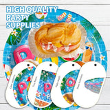 200 Pcs Pool Party Supplies Summer Pool Party Plates and Napkins