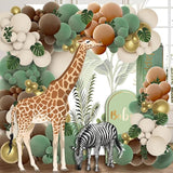 PERPAOL 148pcs Woodland Safari Jungle Wild One Balloon Garland Arch