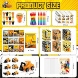 168Pcs Construction Party Favors Excavator Theme Coloring Books