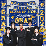 Graduation Decorations Class of 2026 Blue and Gold Graduation Party