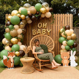 Zesliwy Sage Green Brown Balloons Set,50pcs 12inch Retro Green Dark