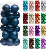XmasExp 24ct Mini Christmas Ball Ornaments Shatterproof Christmas Orna