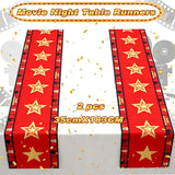 2 Pcs 13 x 72 Inch Movie Night Table Runner for Movie Night