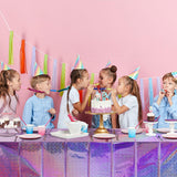 8 Pack Iridescent Light Purple Plastic Tablecloths Shiny Disposable