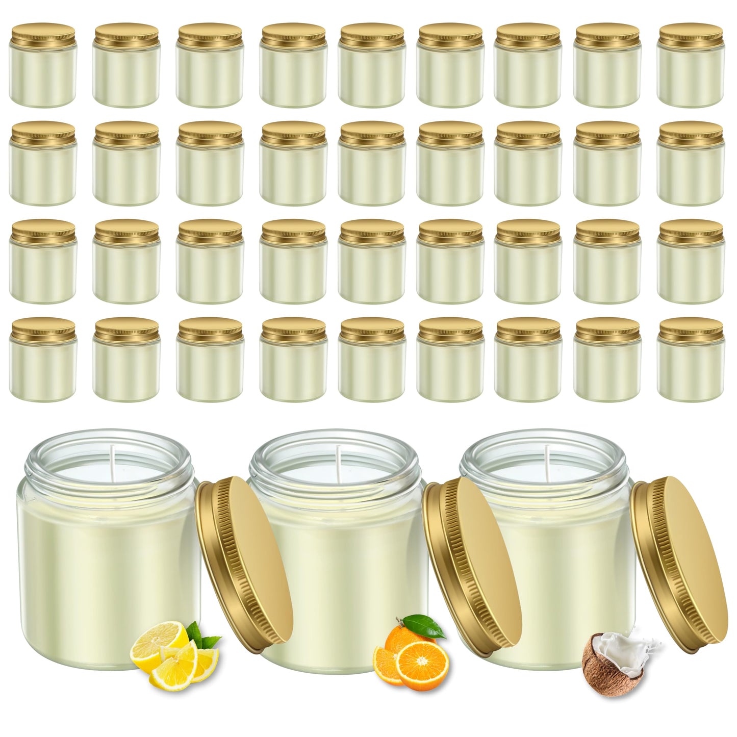 ACITHGL 36 Pcs 4oz Mini Mason Jar Candles Small Scented Candles Bulk