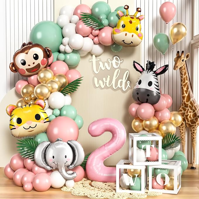 Two Wild Birthday Decorations Jungle Theme 2nd Birthday Decorations